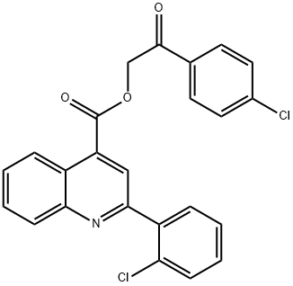 2-(4-chlorophenyl)-2-oxoethyl 2-(2-chlorophenyl)quinoline-4-carboxylate Struktur