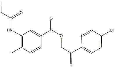 2-(4-bromophenyl)-2-oxoethyl 4-methyl-3-(propionylamino)benzoate Struktur