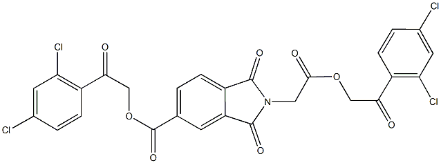 2-(2,4-dichlorophenyl)-2-oxoethyl 2-{2-[2-(2,4-dichlorophenyl)-2-oxoethoxy]-2-oxoethyl}-1,3-dioxo-5-isoindolinecarboxylate Struktur