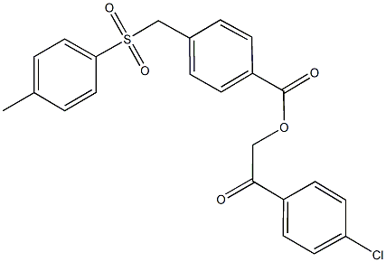 2-(4-chlorophenyl)-2-oxoethyl 4-{[(4-methylphenyl)sulfonyl]methyl}benzoate Struktur