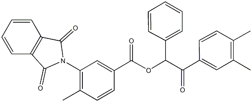 2-(3,4-dimethylphenyl)-2-oxo-1-phenylethyl 3-(1,3-dioxo-1,3-dihydro-2H-isoindol-2-yl)-4-methylbenzoate Struktur