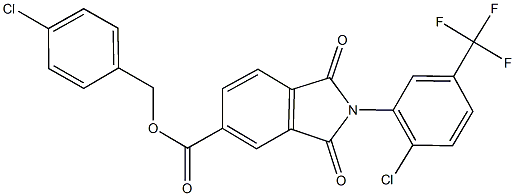 4-chlorobenzyl 2-[2-chloro-5-(trifluoromethyl)phenyl]-1,3-dioxo-5-isoindolinecarboxylate Struktur