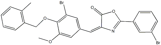 4-{3-bromo-5-methoxy-4-[(2-methylbenzyl)oxy]benzylidene}-2-(3-bromophenyl)-1,3-oxazol-5(4H)-one Struktur