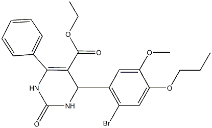 ethyl 4-(2-bromo-5-methoxy-4-propoxyphenyl)-2-oxo-6-phenyl-1,2,3,4-tetrahydro-5-pyrimidinecarboxylate Struktur