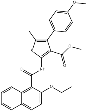 methyl 2-[(2-ethoxy-1-naphthoyl)amino]-4-(4-methoxyphenyl)-5-methylthiophene-3-carboxylate Struktur