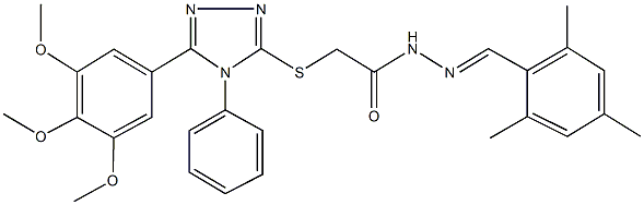 N'-(mesitylmethylene)-2-{[4-phenyl-5-(3,4,5-trimethoxyphenyl)-4H-1,2,4-triazol-3-yl]sulfanyl}acetohydrazide Struktur