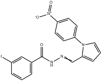 N'-[(1-{4-nitrophenyl}-1H-pyrrol-2-yl)methylene]-3-iodobenzohydrazide Struktur