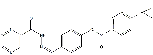 4-[2-(2-pyrazinylcarbonyl)carbohydrazonoyl]phenyl 4-tert-butylbenzoate Struktur