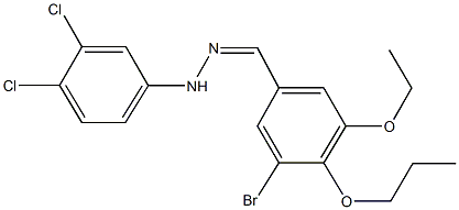 3-bromo-5-ethoxy-4-propoxybenzaldehyde (3,4-dichlorophenyl)hydrazone Struktur