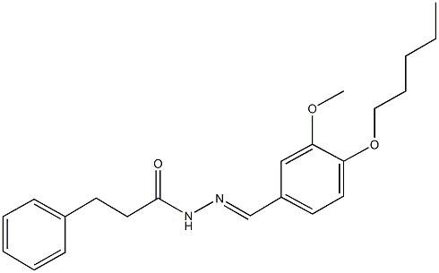 N'-[3-methoxy-4-(pentyloxy)benzylidene]-3-phenylpropanohydrazide Struktur