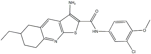 3-amino-N-(3-chloro-4-methoxyphenyl)-6-ethyl-5,6,7,8-tetrahydrothieno[2,3-b]quinoline-2-carboxamide Struktur