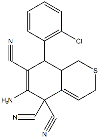 6-amino-8-(2-chlorophenyl)-8,8a-dihydro-1H-isothiochromene-5,5,7(3H)-tricarbonitrile Struktur