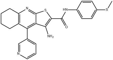 3-amino-N-[4-(methylsulfanyl)phenyl]-4-(3-pyridinyl)-5,6,7,8-tetrahydrothieno[2,3-b]quinoline-2-carboxamide Struktur