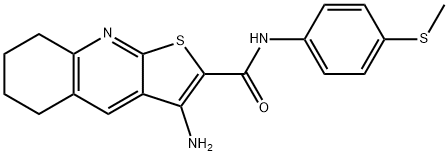 3-amino-N-[4-(methylsulfanyl)phenyl]-5,6,7,8-tetrahydrothieno[2,3-b]quinoline-2-carboxamide Struktur