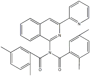 N-(2,5-dimethylbenzoyl)-2,5-dimethyl-N-[3-(2-pyridinyl)-1-isoquinolinyl]benzamide Struktur