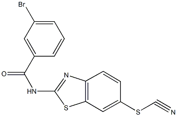 2-[(3-bromobenzoyl)amino]-1,3-benzothiazol-6-yl thiocyanate Struktur