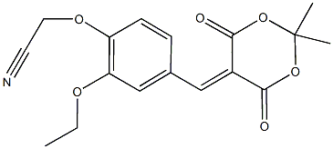 {4-[(2,2-dimethyl-4,6-dioxo-1,3-dioxan-5-ylidene)methyl]-2-ethoxyphenoxy}acetonitrile Struktur