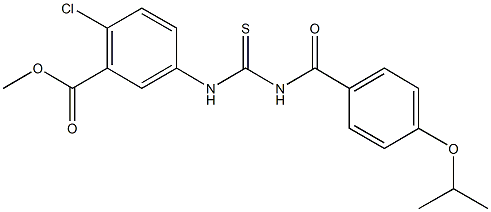 methyl 2-chloro-5-({[(4-isopropoxybenzoyl)amino]carbothioyl}amino)benzoate Struktur