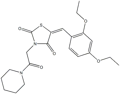 5-(2,4-diethoxybenzylidene)-3-[2-oxo-2-(1-piperidinyl)ethyl]-1,3-thiazolidine-2,4-dione Struktur