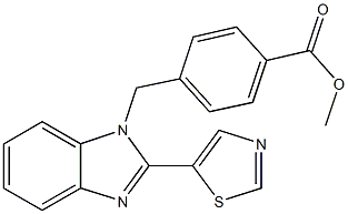 methyl 4-{[2-(1,3-thiazol-5-yl)-1H-benzimidazol-1-yl]methyl}benzoate Struktur