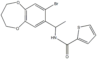 N-[1-(8-bromo-3,4-dihydro-2H-1,5-benzodioxepin-7-yl)ethyl]-2-thiophenecarboxamide Struktur