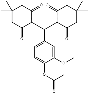 4-[bis(4,4-dimethyl-2,6-dioxocyclohexyl)methyl]-2-methoxyphenyl acetate Struktur