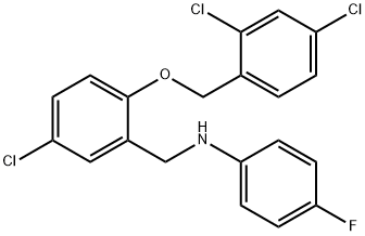 N-{5-chloro-2-[(2,4-dichlorobenzyl)oxy]benzyl}-N-(4-fluorophenyl)amine Struktur