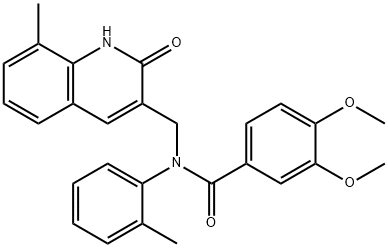 N-[(2-hydroxy-8-methyl-3-quinolinyl)methyl]-3,4-dimethoxy-N-(2-methylphenyl)benzamide Struktur