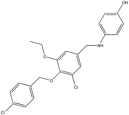 4-({3-chloro-4-[(4-chlorobenzyl)oxy]-5-ethoxybenzyl}amino)phenol Struktur