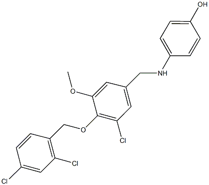 4-({3-chloro-4-[(2,4-dichlorobenzyl)oxy]-5-methoxybenzyl}amino)phenol Struktur