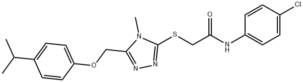 N-(4-chlorophenyl)-2-({5-[(4-isopropylphenoxy)methyl]-4-methyl-4H-1,2,4-triazol-3-yl}sulfanyl)acetamide Struktur