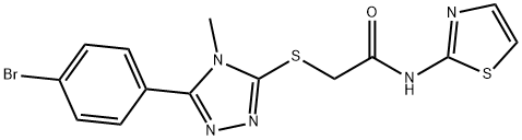 2-{[5-(4-bromophenyl)-4-methyl-4H-1,2,4-triazol-3-yl]sulfanyl}-N-(1,3-thiazol-2-yl)acetamide Struktur