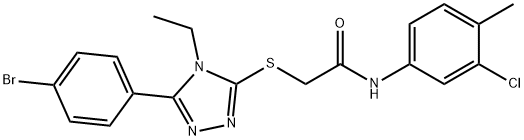 2-{[5-(4-bromophenyl)-4-ethyl-4H-1,2,4-triazol-3-yl]sulfanyl}-N-(3-chloro-4-methylphenyl)acetamide Struktur