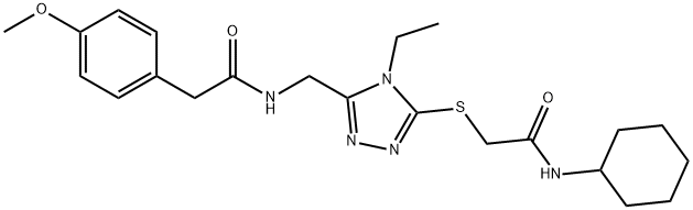 N-cyclohexyl-2-{[4-ethyl-5-({[(4-methoxyphenyl)acetyl]amino}methyl)-4H-1,2,4-triazol-3-yl]sulfanyl}acetamide Struktur