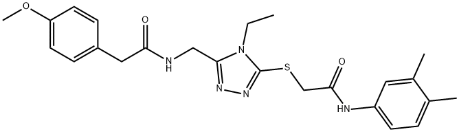 N-(3,4-dimethylphenyl)-2-{[4-ethyl-5-({[(4-methoxyphenyl)acetyl]amino}methyl)-4H-1,2,4-triazol-3-yl]sulfanyl}acetamide Struktur