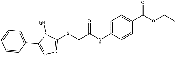 ethyl 4-({[(4-amino-5-phenyl-4H-1,2,4-triazol-3-yl)sulfanyl]acetyl}amino)benzoate Struktur