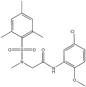 N-(5-chloro-2-methoxyphenyl)-2-[(mesitylsulfonyl)(methyl)amino]acetamide Struktur