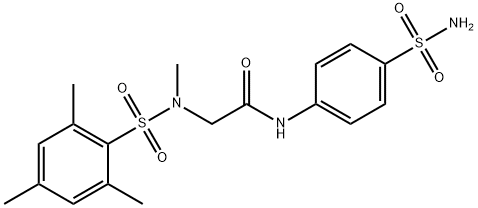 N-[4-(aminosulfonyl)phenyl]-2-[(mesitylsulfonyl)(methyl)amino]acetamide Struktur