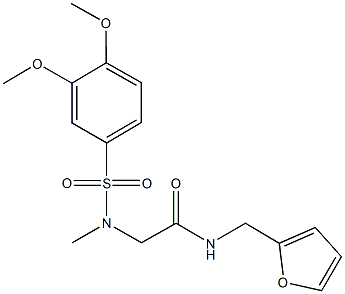 2-[[(3,4-dimethoxyphenyl)sulfonyl](methyl)amino]-N-(2-furylmethyl)acetamide Struktur