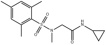 N-cyclopropyl-2-[(mesitylsulfonyl)(methyl)amino]acetamide Struktur