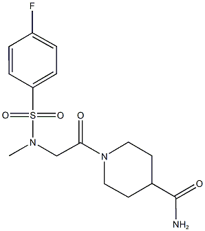 1-{[[(4-fluorophenyl)sulfonyl](methyl)amino]acetyl}-4-piperidinecarboxamide Struktur