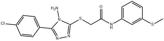 2-{[4-amino-5-(4-chlorophenyl)-4H-1,2,4-triazol-3-yl]sulfanyl}-N-[3-(methylsulfanyl)phenyl]acetamide Struktur