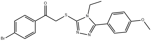 1-(4-bromophenyl)-2-{[4-ethyl-5-(4-methoxyphenyl)-4H-1,2,4-triazol-3-yl]sulfanyl}ethanone Struktur