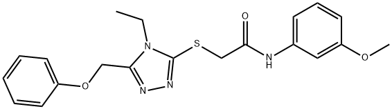 2-{[4-ethyl-5-(phenoxymethyl)-4H-1,2,4-triazol-3-yl]sulfanyl}-N-(3-methoxyphenyl)acetamide Struktur