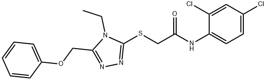 N-(2,4-dichlorophenyl)-2-{[4-ethyl-5-(phenoxymethyl)-4H-1,2,4-triazol-3-yl]sulfanyl}acetamide Struktur