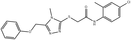 N-(4-chloro-2-methylphenyl)-2-{[4-methyl-5-(phenoxymethyl)-4H-1,2,4-triazol-3-yl]sulfanyl}acetamide Struktur