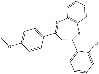 4-[2-(2-chlorophenyl)-2,3-dihydro-1,5-benzothiazepin-4-yl]phenyl methyl ether Struktur