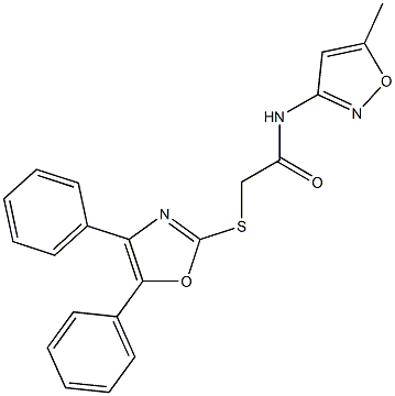 2-[(4,5-diphenyl-1,3-oxazol-2-yl)sulfanyl]-N-(5-methyl-3-isoxazolyl)acetamide Struktur