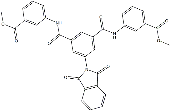 methyl 3-[(3-(1,3-dioxo-1,3-dihydro-2H-isoindol-2-yl)-5-{[3-(methoxycarbonyl)anilino]carbonyl}benzoyl)amino]benzoate Struktur