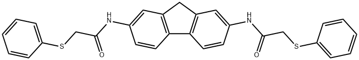 2-(phenylsulfanyl)-N-(7-{[(phenylsulfanyl)acetyl]amino}-9H-fluoren-2-yl)acetamide Struktur